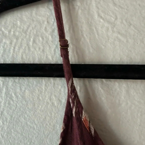 Madewell | strap | maroon | pattern | dress | xs - Picture 5 of 8